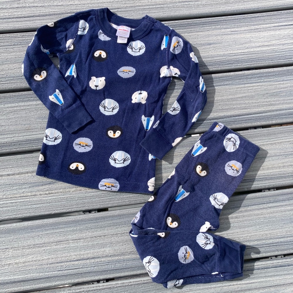 HANNA ANDERSSON - Organic Cotton Sea Life Long John Pajama Set - 4T